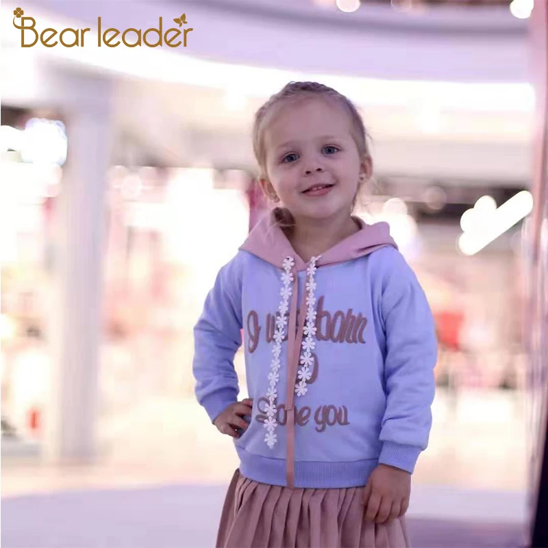 Bear leader/платье для девочек; Новинка года; весеннее повседневное детское платье трапециевидной формы в полоску с оборками и длинными рукавами для От 3 до 7 лет