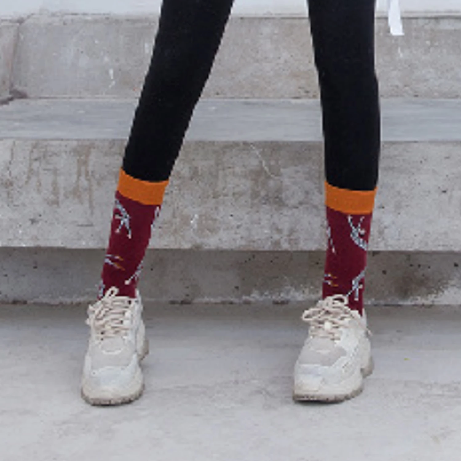 Забавные носки в стиле хип хоп с принтом цветные контрастные 2020 Компрессионные