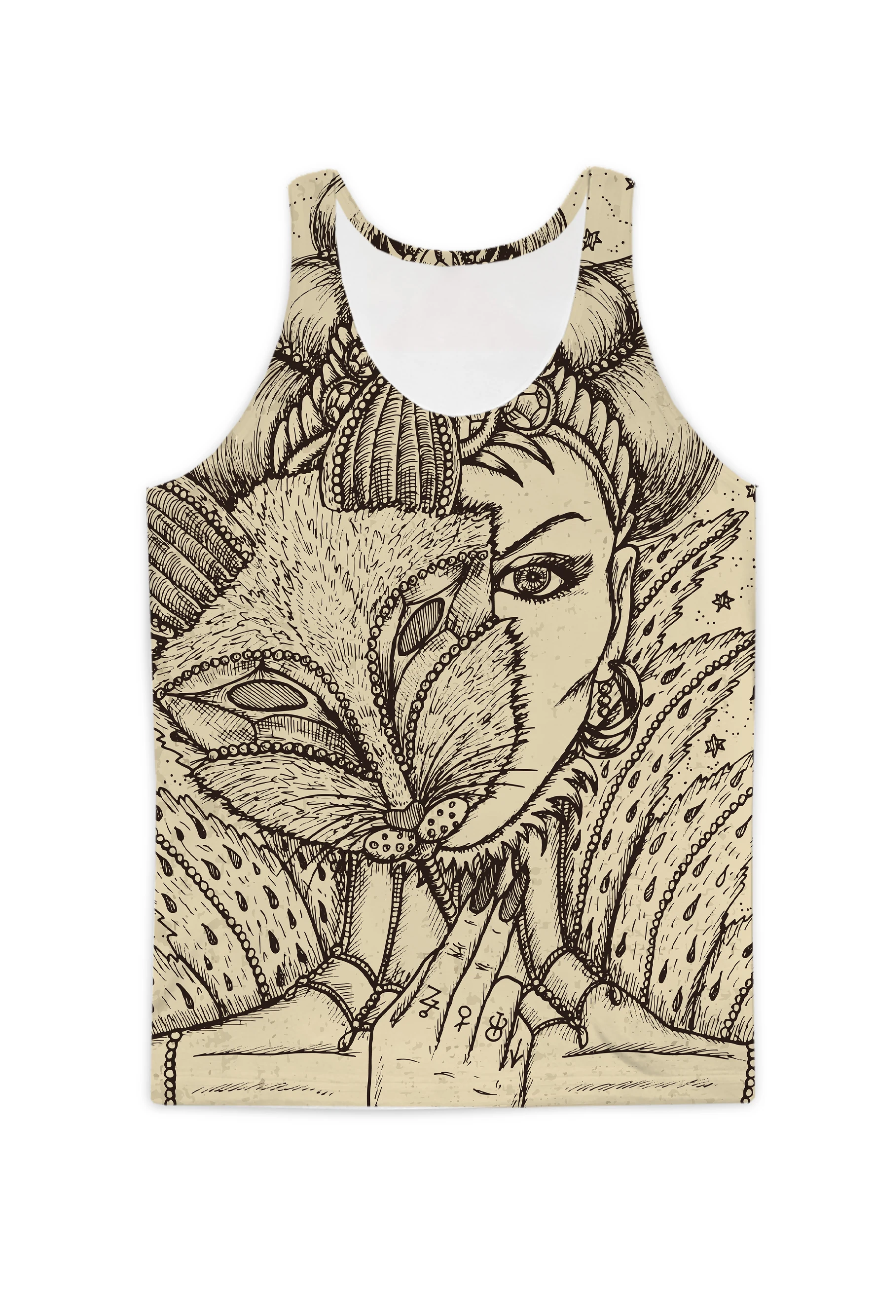 

Настоящий американский размер лисы. Майка с сублимационной печатью Mystic Lenormand