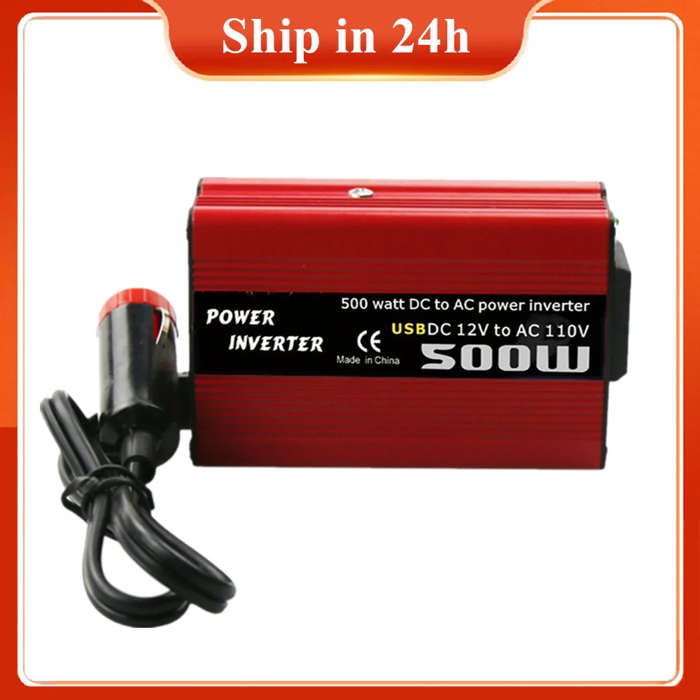 

100% Brand 500W DC to AC Power Converter DC 12V to 110V 220V AC Car Inverter Automatic Transformer With Dual USB Car Adapter