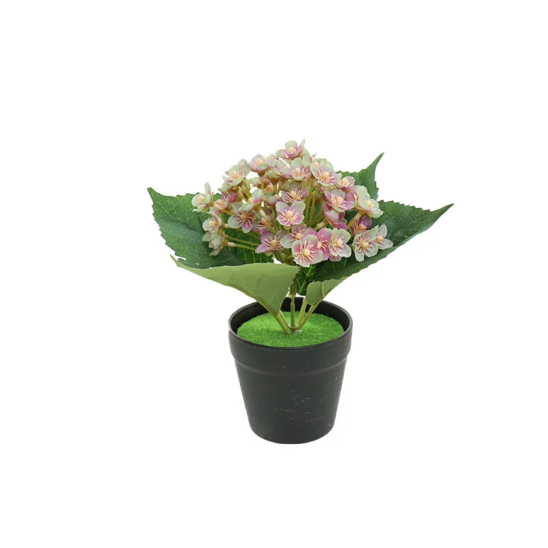

Simulation flowers spring small hydrangea bonsai creative home ornaments plastic green planting simulation potted flowers