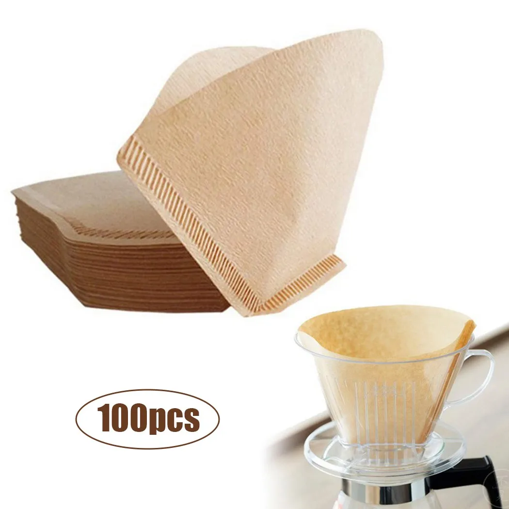 

100 Sheets Of American Machine Hand Brewing Filter Cup Fan-shaped 102 Boiling Drip Pot Mesh Cone V60 Filter Paper Bag