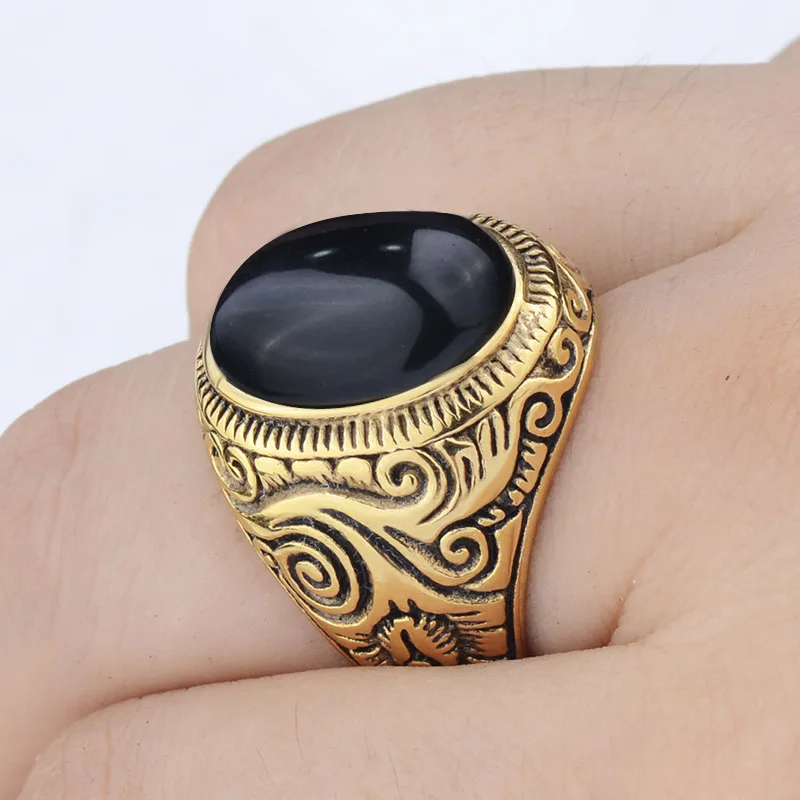 Valily Jewelry женские кольца синего цвета с украшением в виде кристаллов из Властелина Колец Винтаж Nobel дворец кольца для Для мужчин Нержавеющая сталь обручальные кольца золото