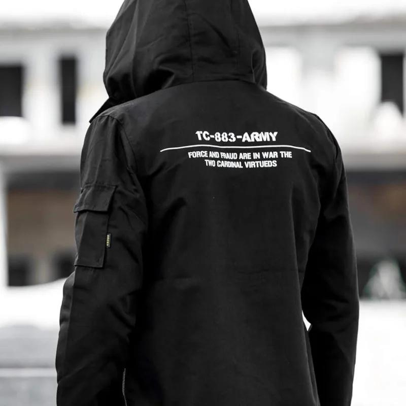 Куртка CROXX Techwear Мужская в стиле милитари модная пиджак панк Рипстоп с надписью