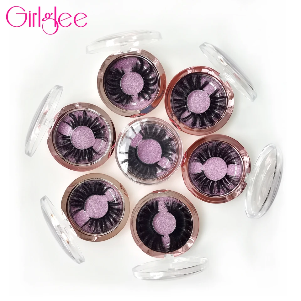 

5D Mink Eyelashes 25mm Lashes 50pcs Mixed Styles Eyelashes Customized Logo Fake Lashes Girlglee Make Up Eyelash Dramatic Lash