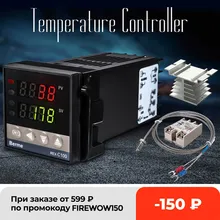 Temperature Probe Alarm REX-C100 110V to 240V 0 to 1300 Degree Digital PID Temperature Controller Kits with K Type Probe Sensor
