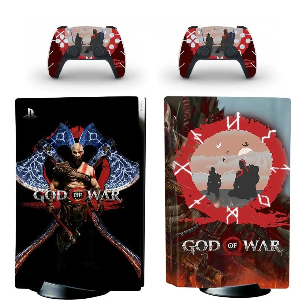 Наклейка на кожу God of War PS5 для консоли PlayStation 5 и контроллеров Виниловая наклейка |