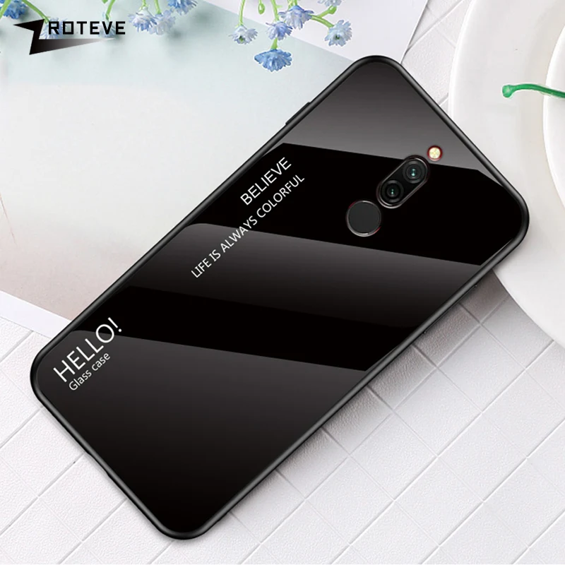 ZROTEVE чехол для Xiaomi Redmi 8 Pro стеклянная задняя крышка 8A силиконовый закаленное