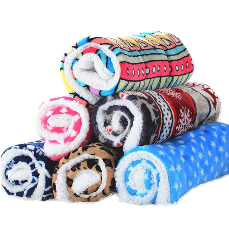 Mattress For Dogs Warm Blanket Small Pet House Cat Couches Winter Bed Mat Paw Print Puppy | Дом и сад