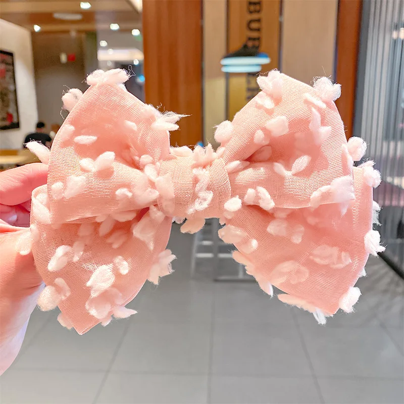 

Korean Oversize Bow Hair Clip Hairpins For Women Girls Fashion Pink Big Bow Barrette Hairgrip 2021 Sweet Hair Accessories