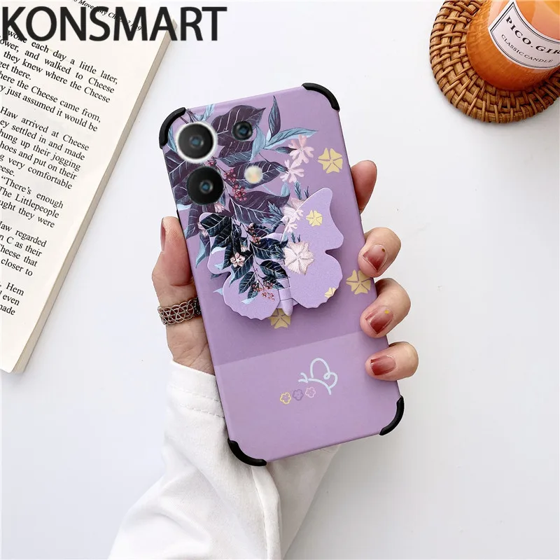 

KONSMART Case Mi 11 5G Silcione Soft Flower Phone Cases For Xiaomi Mi11 2021 Mi 11 Lite Cute Butterfly Back Cover With Holder