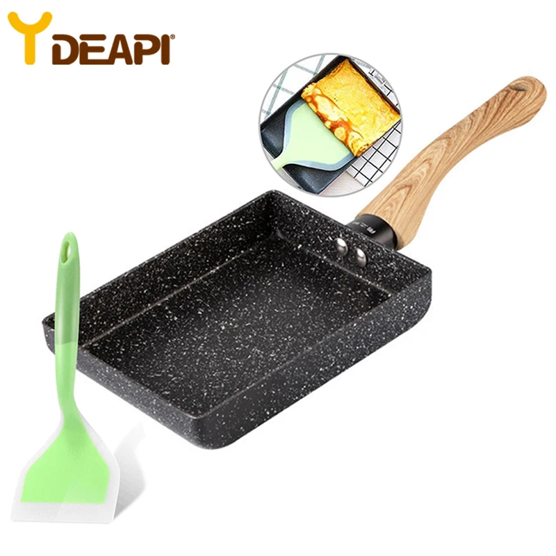 

YDEAPI Square Non-Stick Fried Eggs Pans Aluminium Alloy Japanese-Style Frying Pan Fried Eggs Pans Maker Breakfast Pot Mini Cook