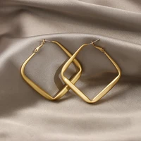 2021 new gothic geometric golden square pendant earrings for women korean fashion classic jewelry party exaggerated girl earring