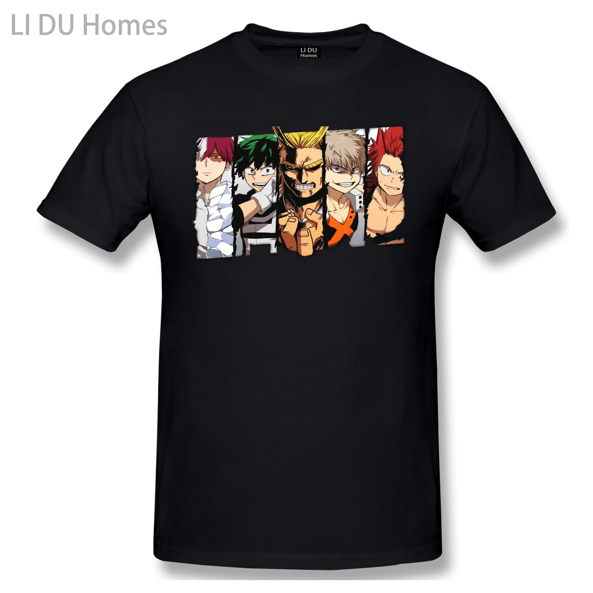 

LIDU T-Shirt for Men MHA 100% Cotton My Hero Academia T Shirt Funny Plus Size Clothes