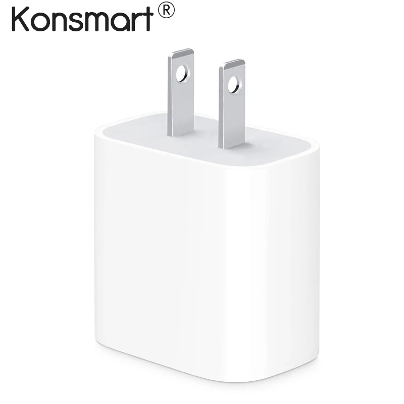 Konsmart Оригинальное 18 Вт USB C PD быстрое зарядное устройство для iPhone 11 pro Max X Xr XS Max iPad Pro USB C адаптер питания для iPhone 11