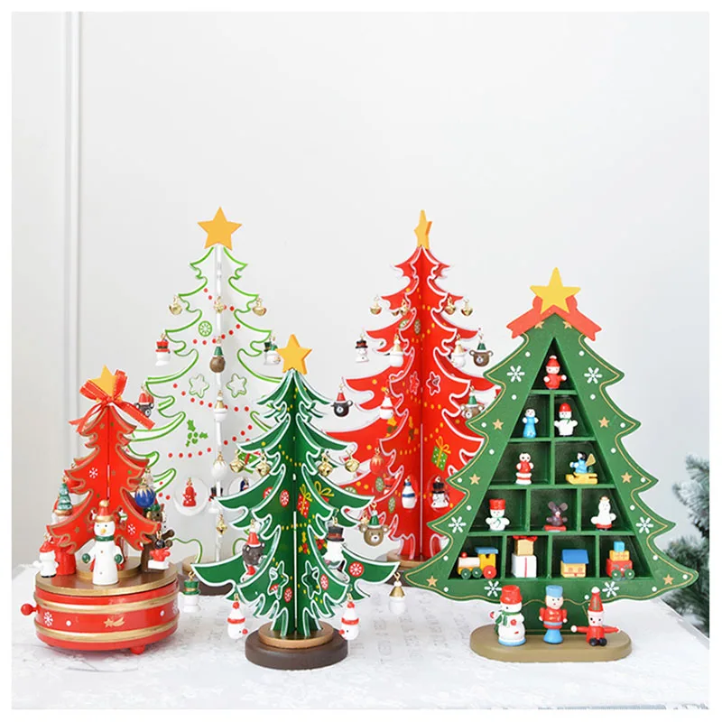 

Маленькие украшения для рождественской елки, деревянное хранилище, Рождественская елка, домашний декор, новогодние подарки для детей