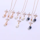 Серьги с цирконом KOMi Philosophy, черно-белая подвески в стиле Маршалл, гавайская Полинезия, ожерелья, набор сережек