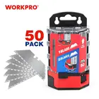 Многофункциональные лезвия для ножей WORKPRO, с дозатором, стальные лезвия SK5, сверхпрочные универсальные лезвия для ножей, 50 шт.партия