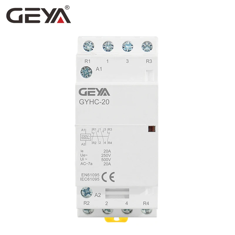 Модульный контактор переменного тока GEYA 4P 16A 20A 25A 4NO или 2 no2nchousehold тип DIN-рейки