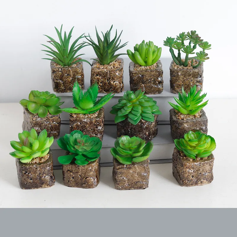 Высококачественное искусственное мини-моделирование суккулента в горшке