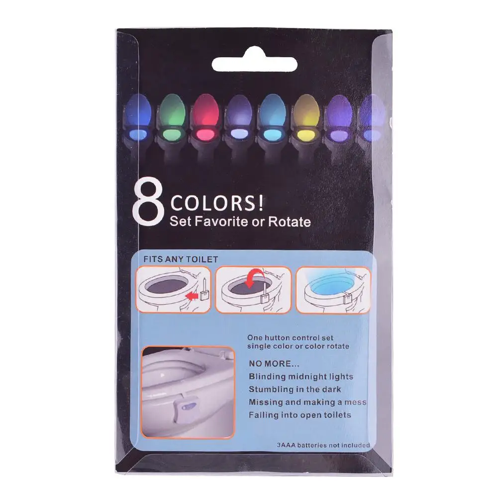 Ночной светильник GloryStar с датчиком движения для туалета светодиодный сиденья 8