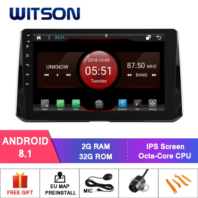 Автомобильный радиоприемник WITSON 10 2 дюйма Android 0 восемь ядер 4 Гб ОЗУ + 64 ГБ
