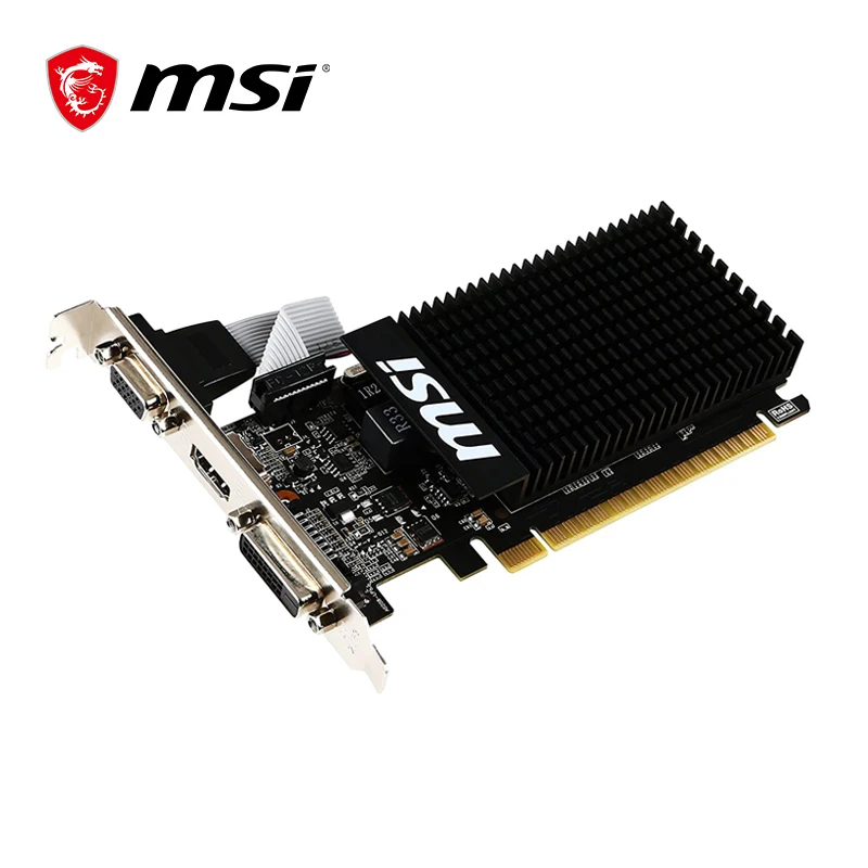 MSI GAMING GeForce GT 710 1 ГБ GDRR3 64-разрядная HDCP поддержка DirectX 12 OpenGL 4 5 радиатор