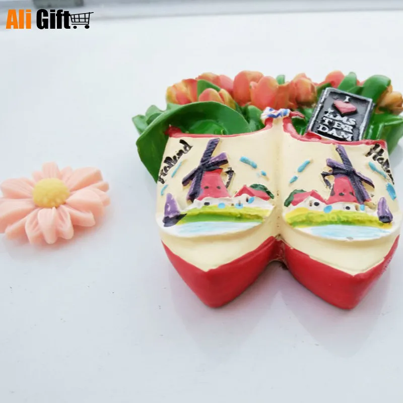 Мир Туризм Амстердам Нидерланды тюльпаны ветряная мельница Смола 3D холодильник