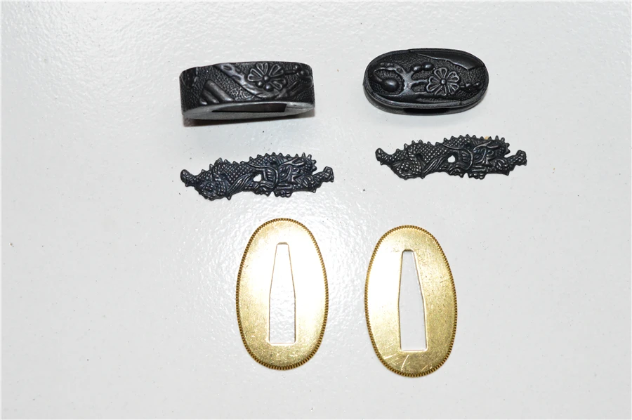 Beautiful Flower Alloy Tsuba Menuki Fuchi kashira Seppa Spacer For Japanese Samurai Katana Sword Tanto | Дом и сад