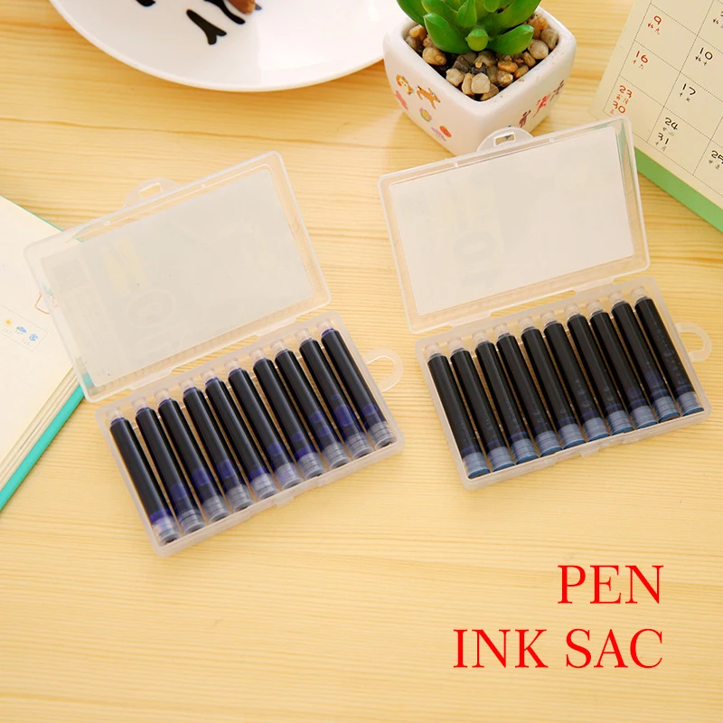 

10 Pens Universal Ink Sac Fountain Pen Large-capacity Ink Sacs Replaceable Ink Refill Office Supplies Student School Stationery