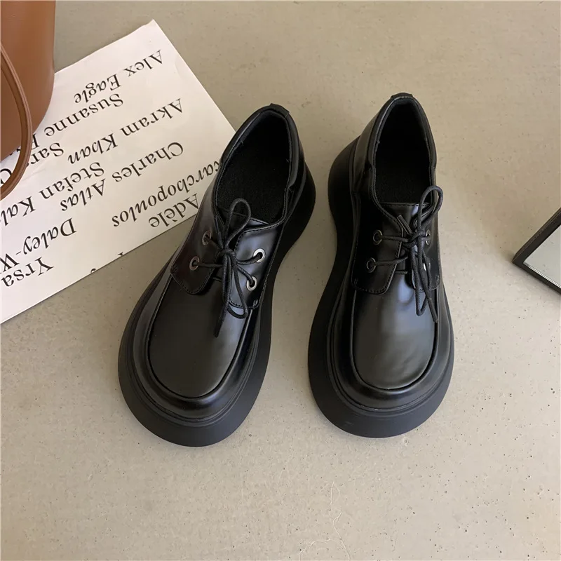 

Women's Shoes Platform Oxfords Autumn Casual Female Sneakers British Style Clogs New Leather Fall Preppy PU Leisure Rome Med Sli