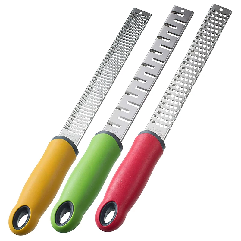 

Kitchen Graters set of 3, Stainless Steel Zester, Chocolate-Garlic-Ginger-Nutmeg-Coconut-Spice-Parmesan Cheese Shredder & grater