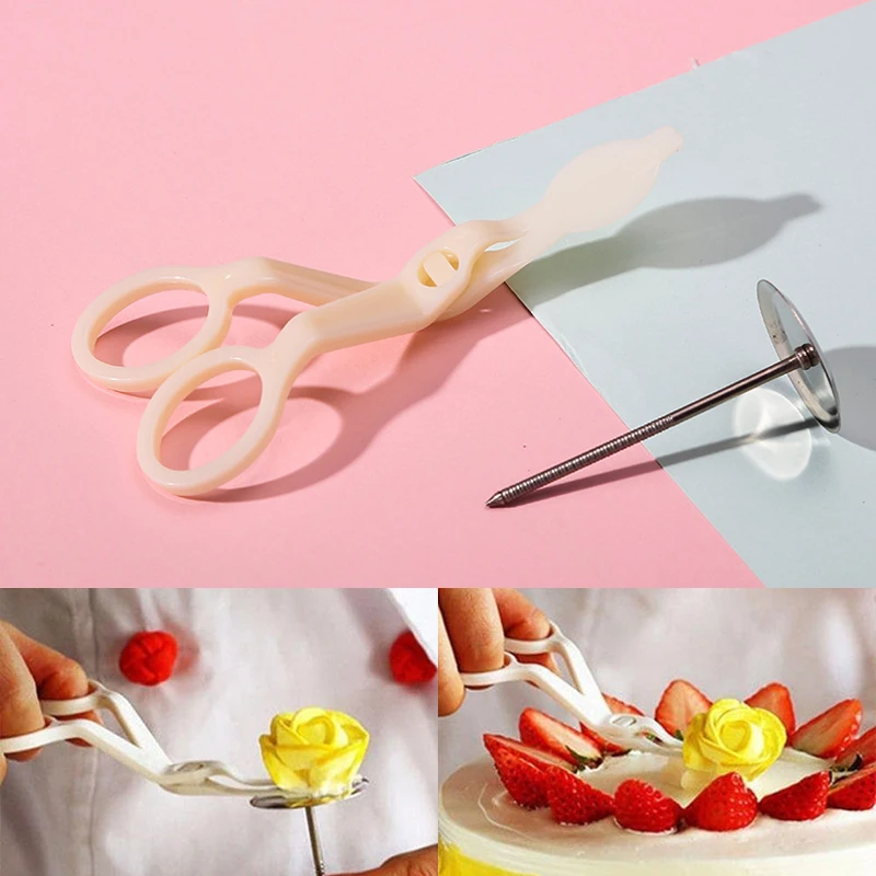 

1 Set Fondant Cake Decorating Set 1 Cake Flower Stand Nail 2 Cake Icing Piping Nozzle 1 Cake Scissors For Cream Flower Transfer