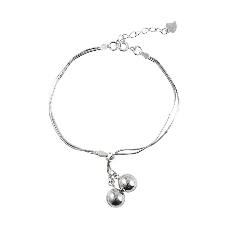 

Hot Sell Fashion Little Bell Snake Chain 100% 925 Sterling Silver Ladies Bracelet Jewelry For Girl Daughter Birthday Gift