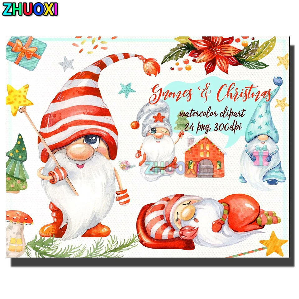 

Xmas Gnome Merry Christmas Home Decor Painting diamond painting Christmas Doll Santa Claus Navidad Noel Gifts Ornament New Year