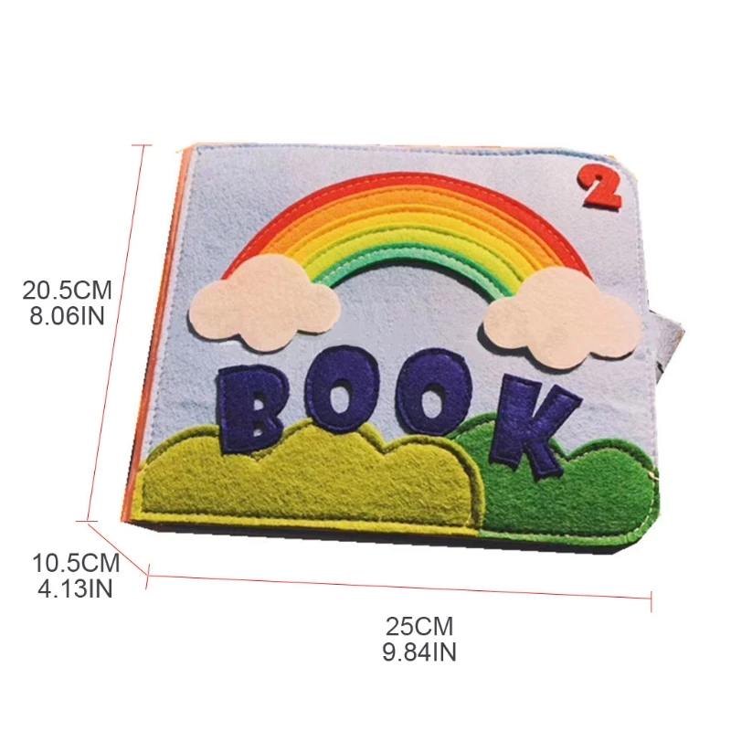 

Palm Book Washable Montessori Birthday Gift Baby Busy Book 3D Cloth Book Early Education Good Habits Training