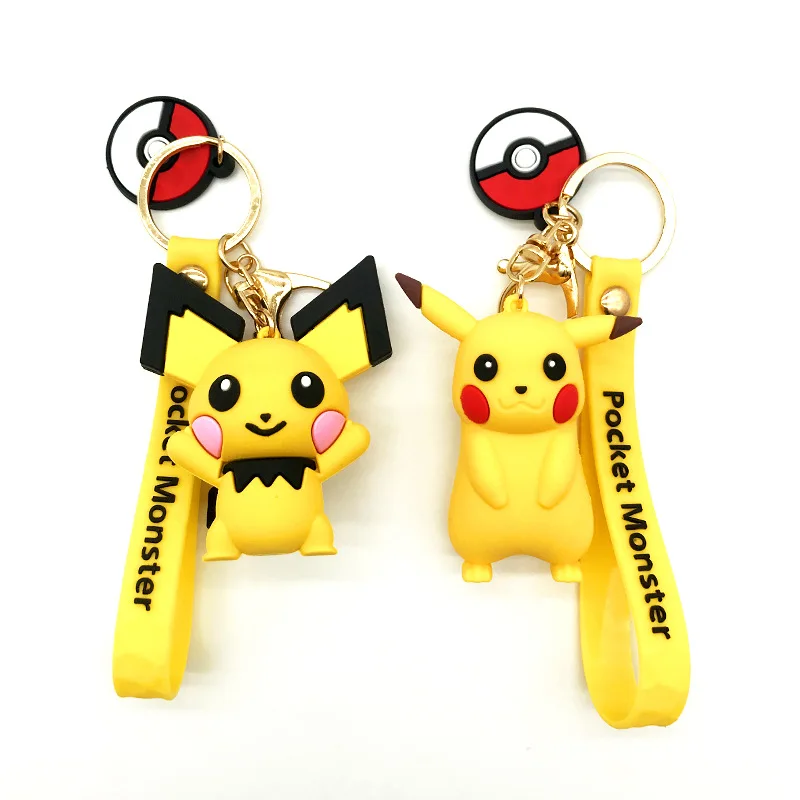 

Pokemon Keychain Pikachu Squirtle Charmander Cartoon Key Chain Boy Girl Key Decoration Pendant Movable Doll Model Toy Pendant