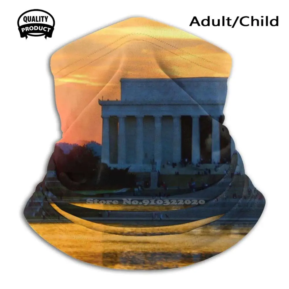 

Washington D.C. Modern Travel Poster Dust-Proof Outdoor Warmer Mouth Mask Washington D C Lincoln Memorial Park Reflecting Pool