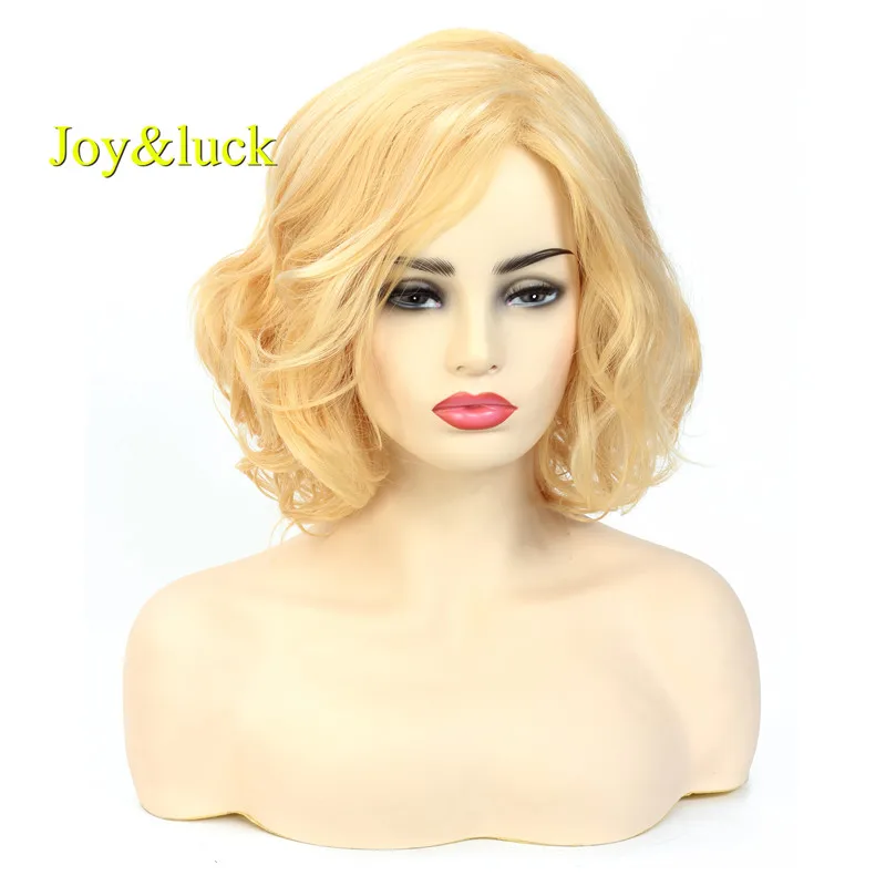 Женский короткий волнистый парик Joy & luck вечерние парики для косплея желтого