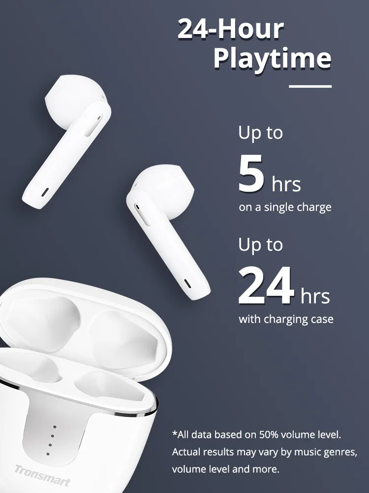 

Tronsmart Onyx Ace TWS Bluetooth 5.0 Earphones aptX Wireless Earbuds Noise Cancellation with 4 Microphones,24H Playtime
