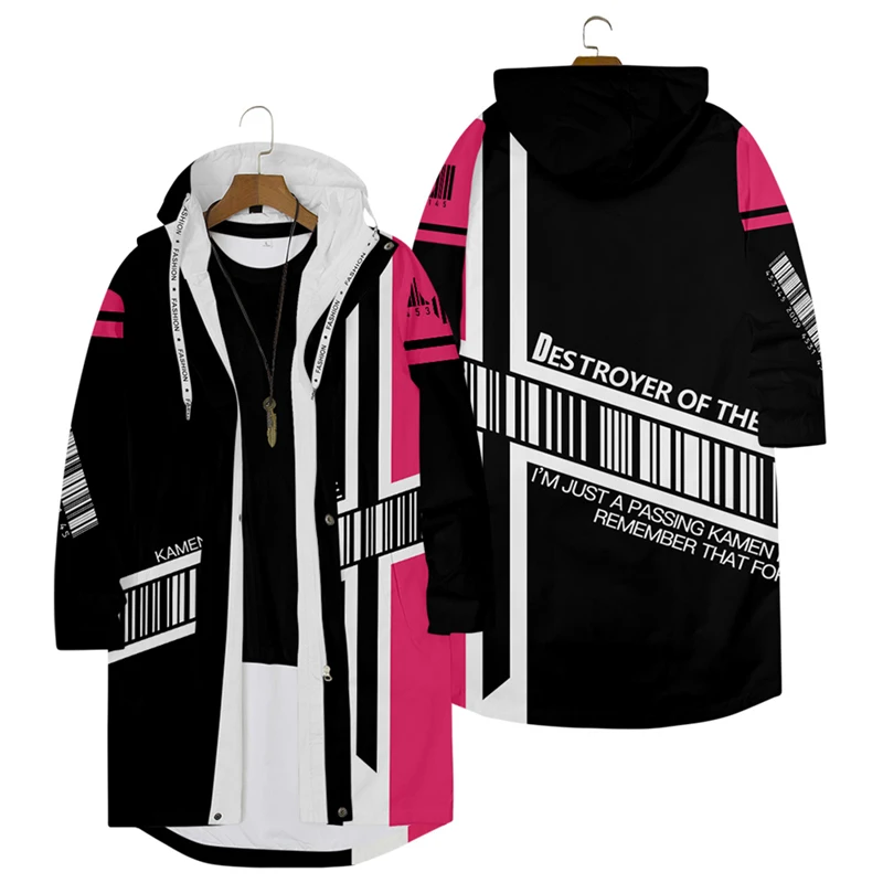 

Куртка унисекс средней длины, Повседневная ветровка в стиле аниме, с маскарадным принтом, для студентов, Осень-зима