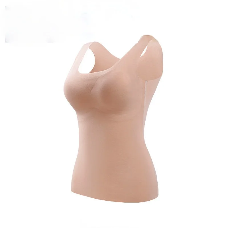 

Women 2021 Autumn Winter Fashion Solid Color Thermal Vest Tops Female O-Neck Sleeveless Tops Ladies Sexy Slim Underwear E302