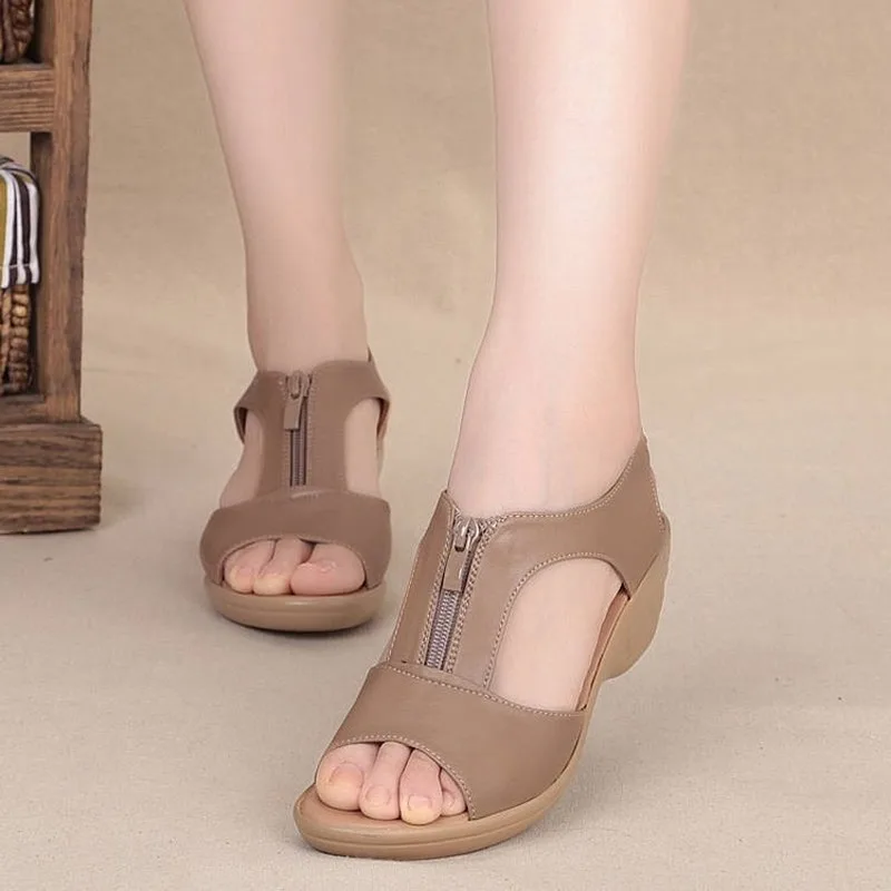 

NEW Women Sandals Summer Ladies Girls Comfortable Ankle Hollow Round Toe Sandals Female Soft Beach women Shoes Plus Size 36-41