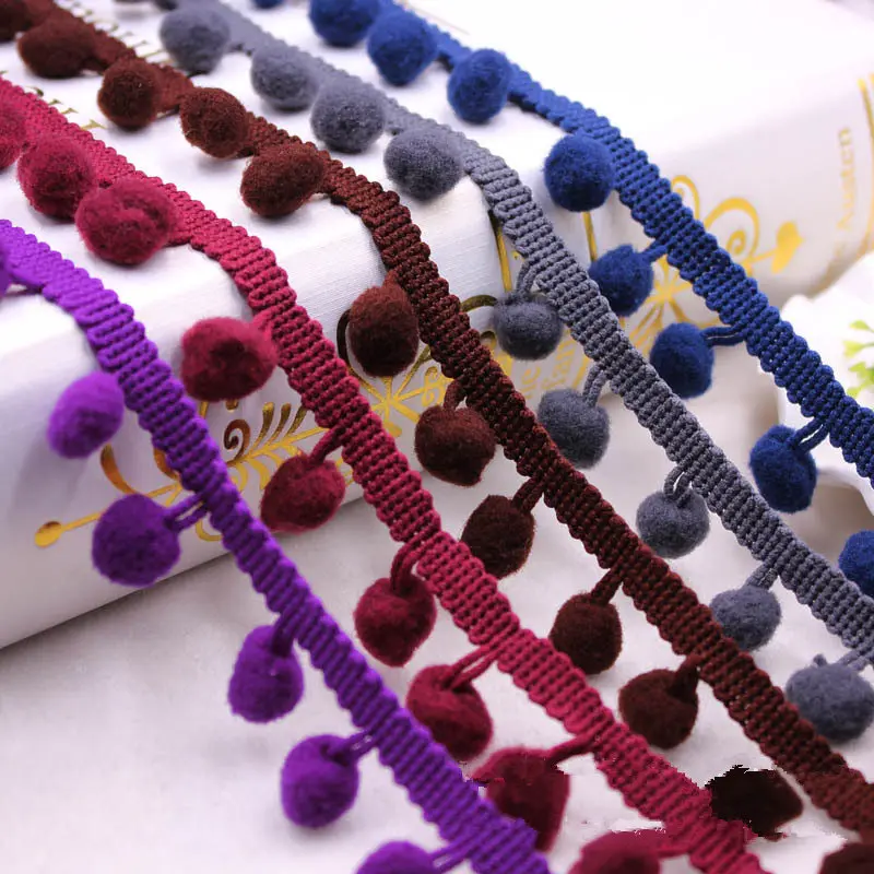 Pom Trim Ball 12mm MINI Pearl Pompom Fringe Ribbon Sewing Lace Kintted Fabric Handmade DIY Craft Accessories 20 Yards | Дом и сад