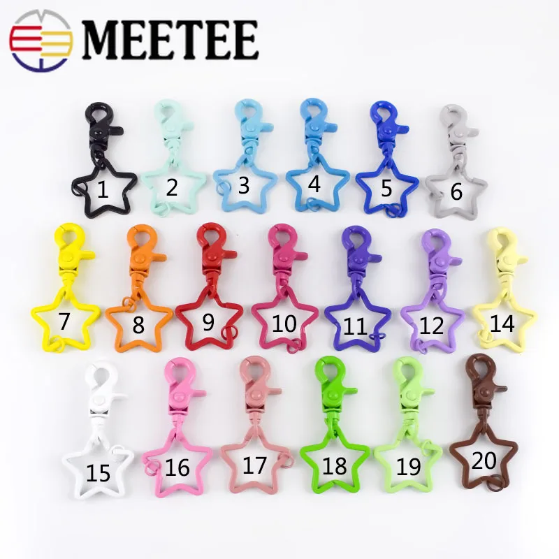 5/10 шт. Meetee 43 мм яркий брелок для ключей в виде звезды раздельная Пряжка собаки