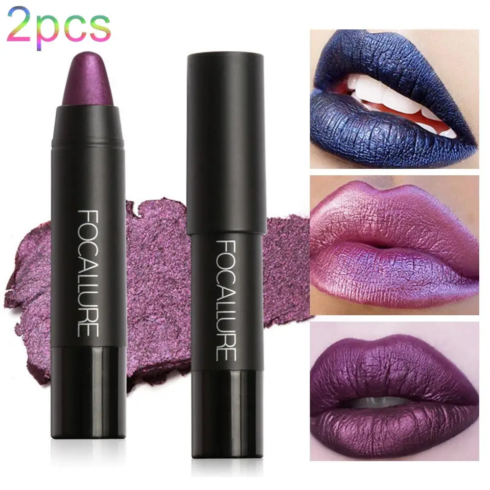 

FOCALLURE 2Pcs Long Lasting Waterproof Matte Lip Gloss Lipstick Cosmetics