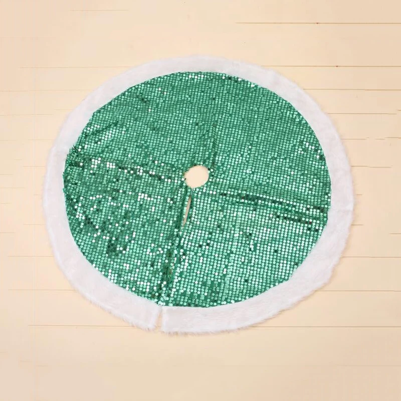 

Christmas Tree Skirt Sequins Plush With Invisible Nylon Closure Xmas Tree Decorative Mat Holiday Home Decoration Supplies