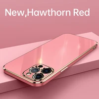 luxury cute square plating silicone phone case for iphone 12 11 pro xs max se xr 8 7 6 plus ultra thin lens protection cover