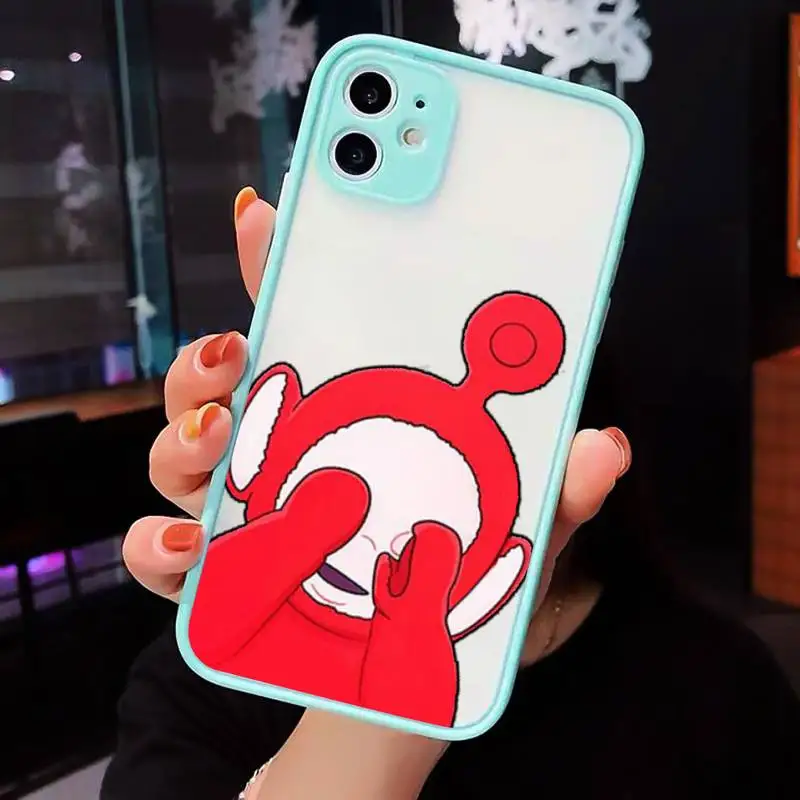 

Teletubbies Phone Case For iPhone 12 11 Mini Pro XR XS Max 7 8 Plus X Matte transparent blue Back Cover