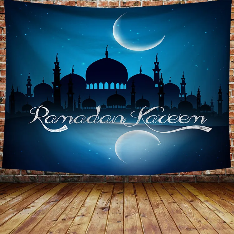 2020 Hot Background Cloth Wall Muslim Ramadan festival Decoration Moon Hanging Tapestry Home Mural Beach Towel | Дом и сад